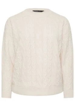 YOURS - Pull Crème En Maille Tressée Manches Longues -Evans Boutique 11c3a8e5 a8a2 47 280378 X