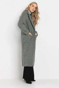 LTS Tall Charcoal Grey Longline Cardigan Coat -Evans Boutique 121bfa1d dae0 47 353408 B