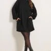 YOURS Curve Robe Pull Noire En Maille Torsadée -Evans Boutique 124daffe d373 46 304444 A
