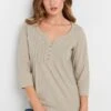 LTS Tall Natural Brown Henley Top 1 LTS Tall Natural Brown Henley Top -Evans Boutique 127f304c a2b2 45 355203 A