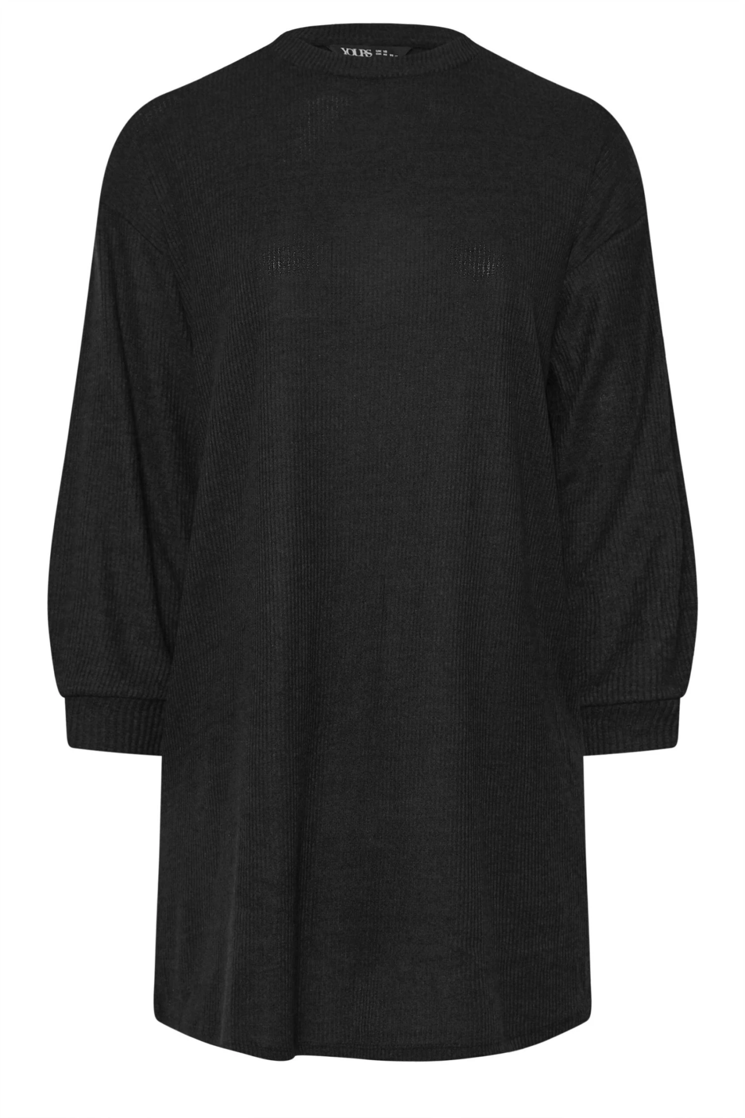YOURS - Robe-Pull Noire Nervurée Manches Longues 7 YOURS - Robe-Pull Noire Nervurée Manches Longues – Image 5
