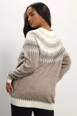 YOURS Curve Pull En Maille Fairisle Marron Naturel 11 YOURS Curve Pull En Maille Fairisle Marron Naturel -Evans Boutique 13f69ac5 9740 47 280770 C