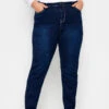 Evans Dark Blue Stitch Detail Skinny Jeans 2 Evans Dark Blue Stitch Detail Skinny Jeans -Evans Boutique 14a20f4f c164 49 601934 A