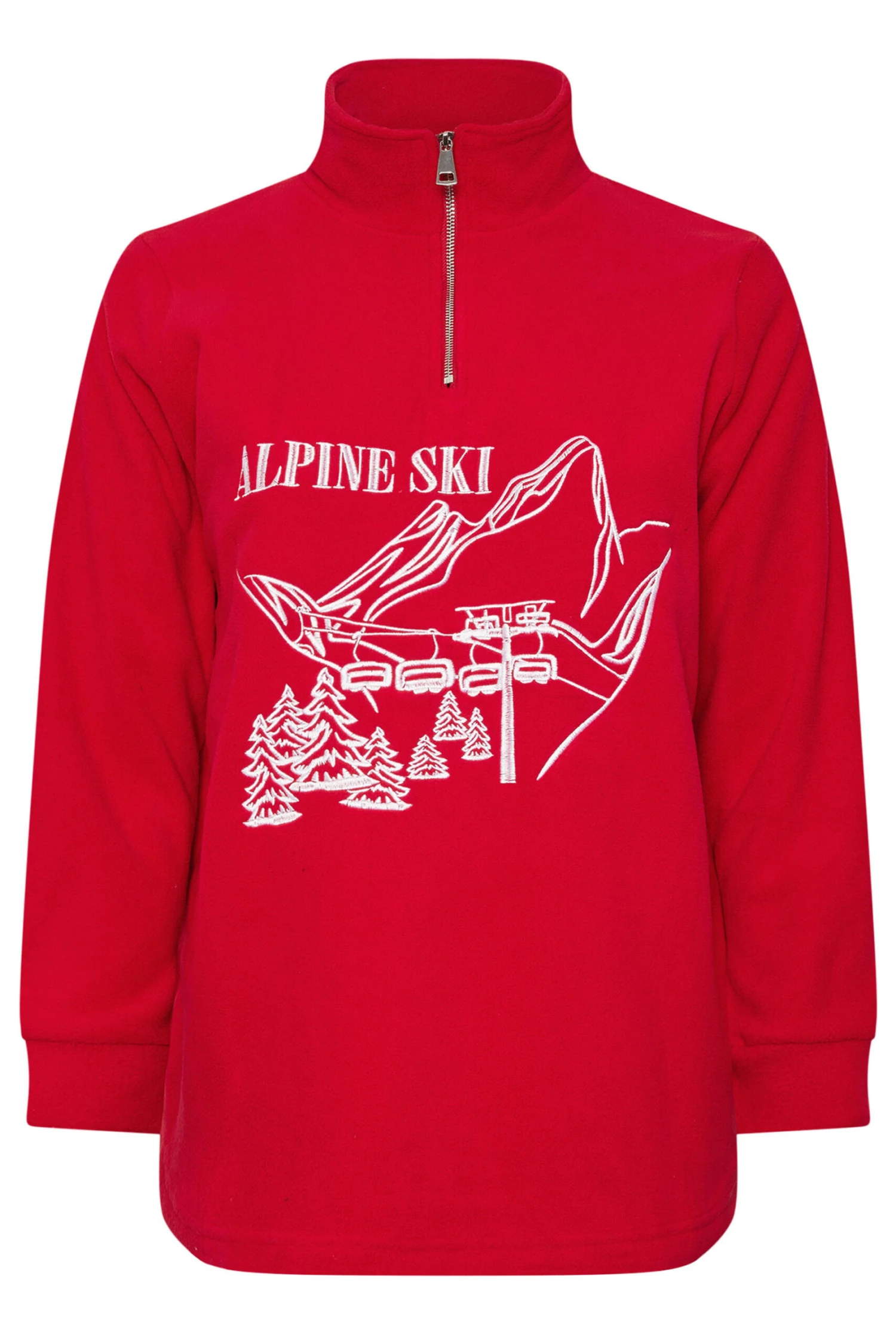 YOURS Curve Sweat-shirt à Capuche Zippé Rouge « Alpine Ski » 9 YOURS Curve Sweat-shirt à Capuche Zippé Rouge « Alpine Ski » – Image 7