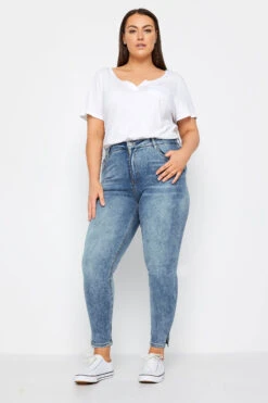 Evans Light Blue Wash Split Hem Skinny Jeans 11 Evans Light Blue Wash Split Hem Skinny Jeans -Evans Boutique 14dba0c8 a3e1 4a 608597 B