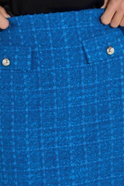 STAR Blue Tweed Button Mini Skirt 14 STAR Blue Tweed Button Mini Skirt -Evans Boutique 1558724e 67c8 47 110842 D