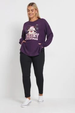 YOURS - Sweatshirt Violet 'Merry Christmas' Renne De Noël 9 YOURS - Sweatshirt Violet 'Merry Christmas' Renne De Noël -Evans Boutique 168ce54f 5601 47 303824 B