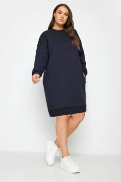YOURS - Robe-Sweatshirt Bleue Marine En Jersey