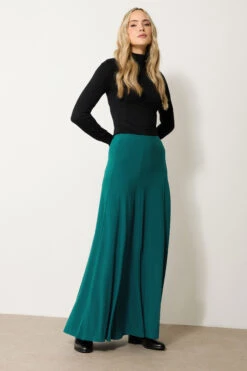 LTS Tall Teal Green Godet Maxi Skirt