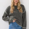 LTS Tall Grey Knitted Cross Stitch Jumper 1 LTS Tall Grey Knitted Cross Stitch Jumper -Evans Boutique 17591b46 54db 48 356077 A