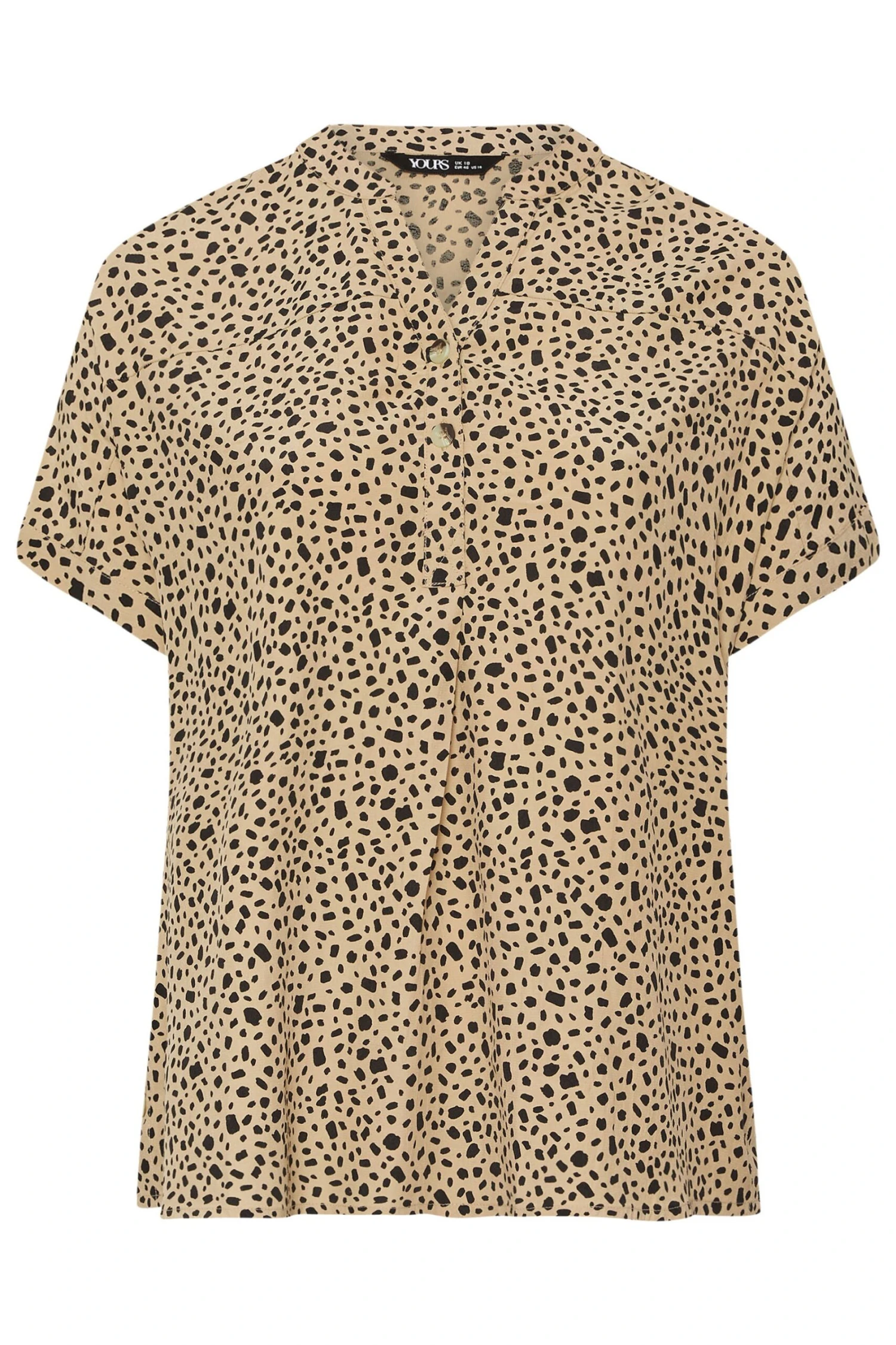 YOURS - Chemisier Marron à Pois Manches Courtes 7 YOURS - Chemisier Marron à Pois Manches Courtes – Image 5