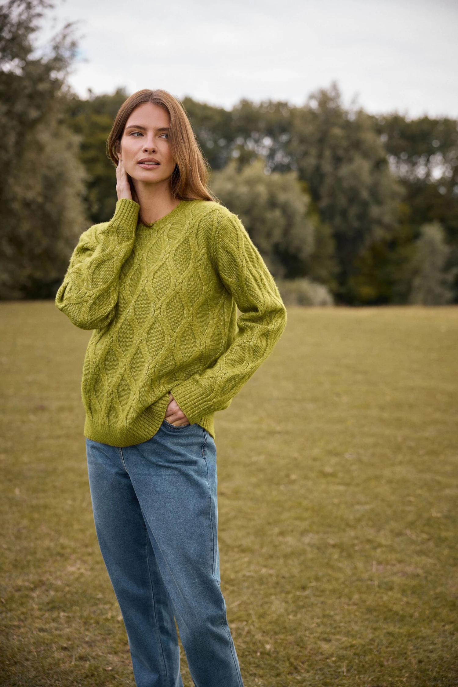 M&Co Fern Green Cable Knit Jumper 3 M&Co Fern Green Cable Knit Jumper