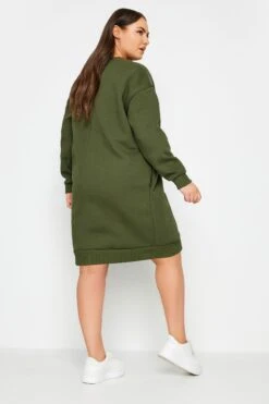 YOURS - Robe-Sweatshirt Verte Kaki Marine En Jersey -Evans Boutique 187fb7fd 08e9 46 126508 C