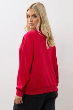 YOURS Curve Sweat-shirt Rouge à Slogan « Not My Problem » -Evans Boutique 188e4686 e79c 47 126812 C