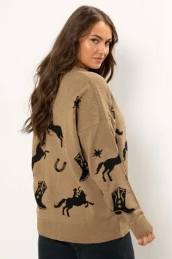 YOURS Curve Pull En Maille Western Marron 9 YOURS Curve Pull En Maille Western Marron -Evans Boutique 199363aa d806 48 280810 C