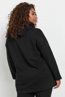 YOURS - Pull En Jersey à Capuche Noir Coupe Oversize -Evans Boutique 19a043f0 6d5a 42 303600 C
