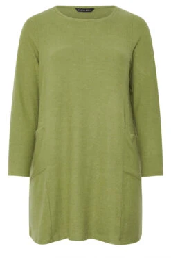 EVANS Curve Green Pocket Front Tunic Jumper 11 EVANS Curve Green Pocket Front Tunic Jumper -Evans Boutique 1a2bc74c c2d4 4a 616454 X