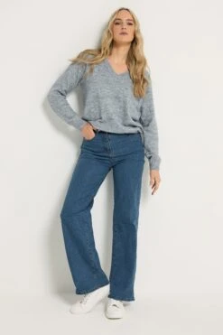 LTS Tall Indigo Blue Stretch Wide Leg Jeans