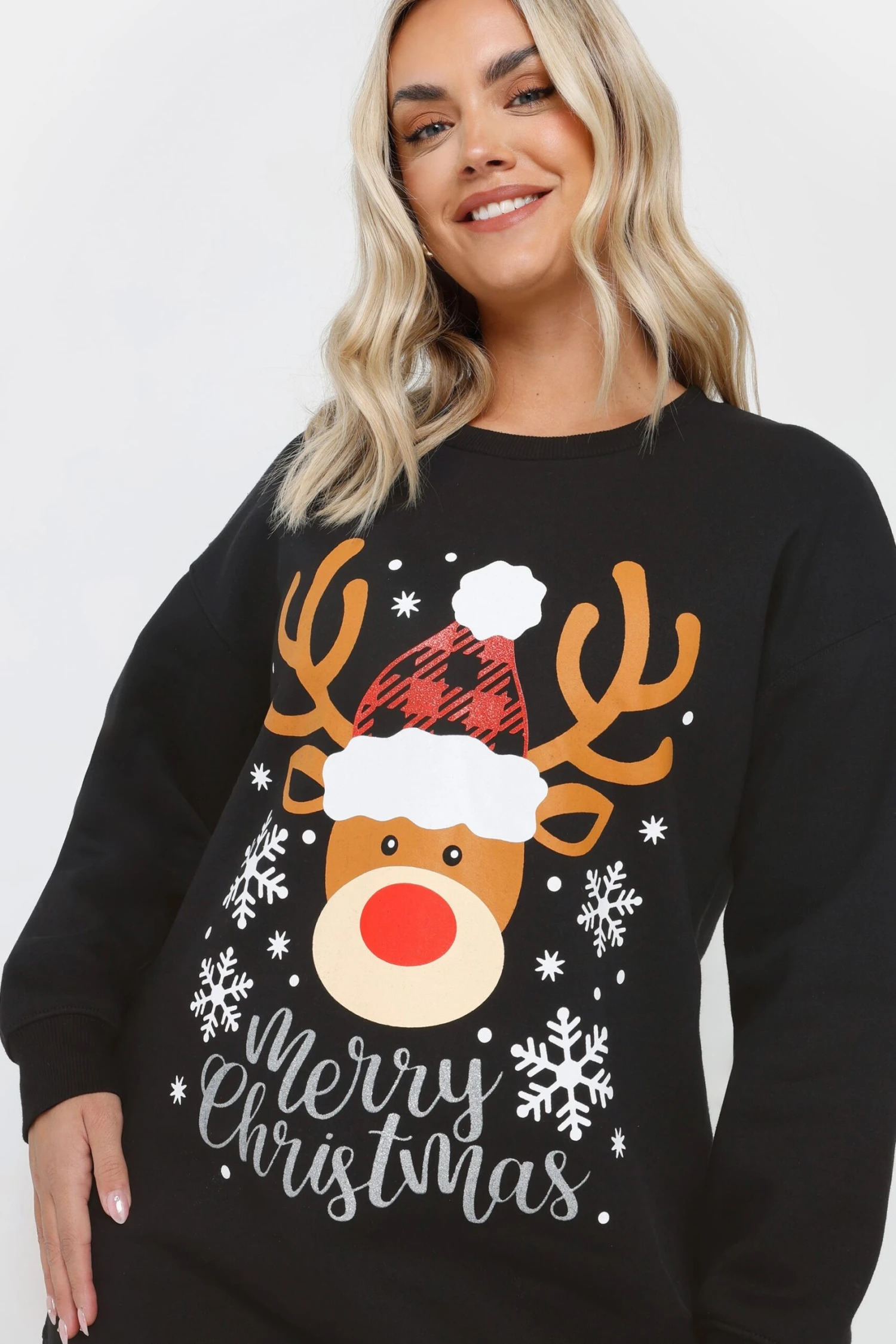 YOURS Curve Sweat-shirt à Slogan « Joyeux Noël » Avec Motif Renne Noir 6 YOURS Curve Sweat-shirt à Slogan « Joyeux Noël » Avec Motif Renne Noir – Image 4