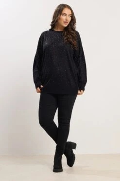 YOURS Curve Pull Noir Orné De Diamants 8 YOURS Curve Pull Noir Orné De Diamants -Evans Boutique 1a9f6455 22b0 4d 280468 B