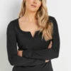 LTS Tall Black Square Notch Neck Top 2 LTS Tall Black Square Notch Neck Top -Evans Boutique 1ac172dd ae51 43 355695 A