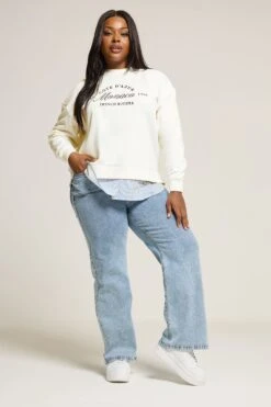 YOURS Curve Sweat-shirt 2 En 1 Crème « Monaco » -Evans Boutique 1c3f5c6d 9752 47 126689 B