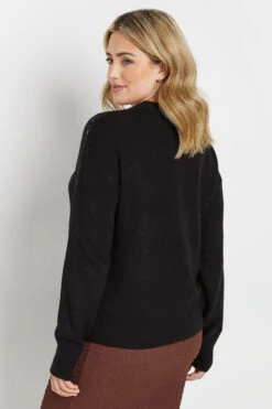 M&Co Black Sequin Embellished Jumper 11 M&Co Black Sequin Embellished Jumper -Evans Boutique 1c530acc d95b 44 501747 C