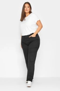 LTS Tall Black Washed UNA Stretch Mom Jeans 7 LTS Tall Black Washed UNA Stretch Mom Jeans -Evans Boutique 1d51e2b8 fcc9 45 196819PS B