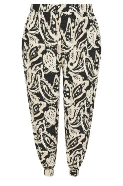 YOURS Curve Pantalon Sarouel à Revers Noir à Motif Cachemire 11 YOURS Curve Pantalon Sarouel à Revers Noir à Motif Cachemire -Evans Boutique 1d7e612f 3bf9 44 304260 X