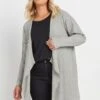 YOURS - Cardigan Gris Clair En Cascade Nervuré Manches Longues 2 YOURS - Cardigan Gris Clair En Cascade Nervuré Manches Longues -Evans Boutique 1dc2b15e 99b9 4d 303638 A