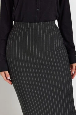 LTS Tall Black Pinstripe Midaxi Skirt 10 LTS Tall Black Pinstripe Midaxi Skirt -Evans Boutique 1e6eb2ca 14fb 46 352990 D