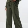 YOURS - Pantalon De Jogging à Jambes Larges Vert Kaki -Evans Boutique 1eed6d0c 6f59 4b 310208 A