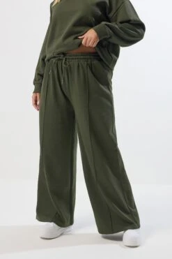 YOURS - Pantalon De Jogging à Jambes Larges Vert Kaki