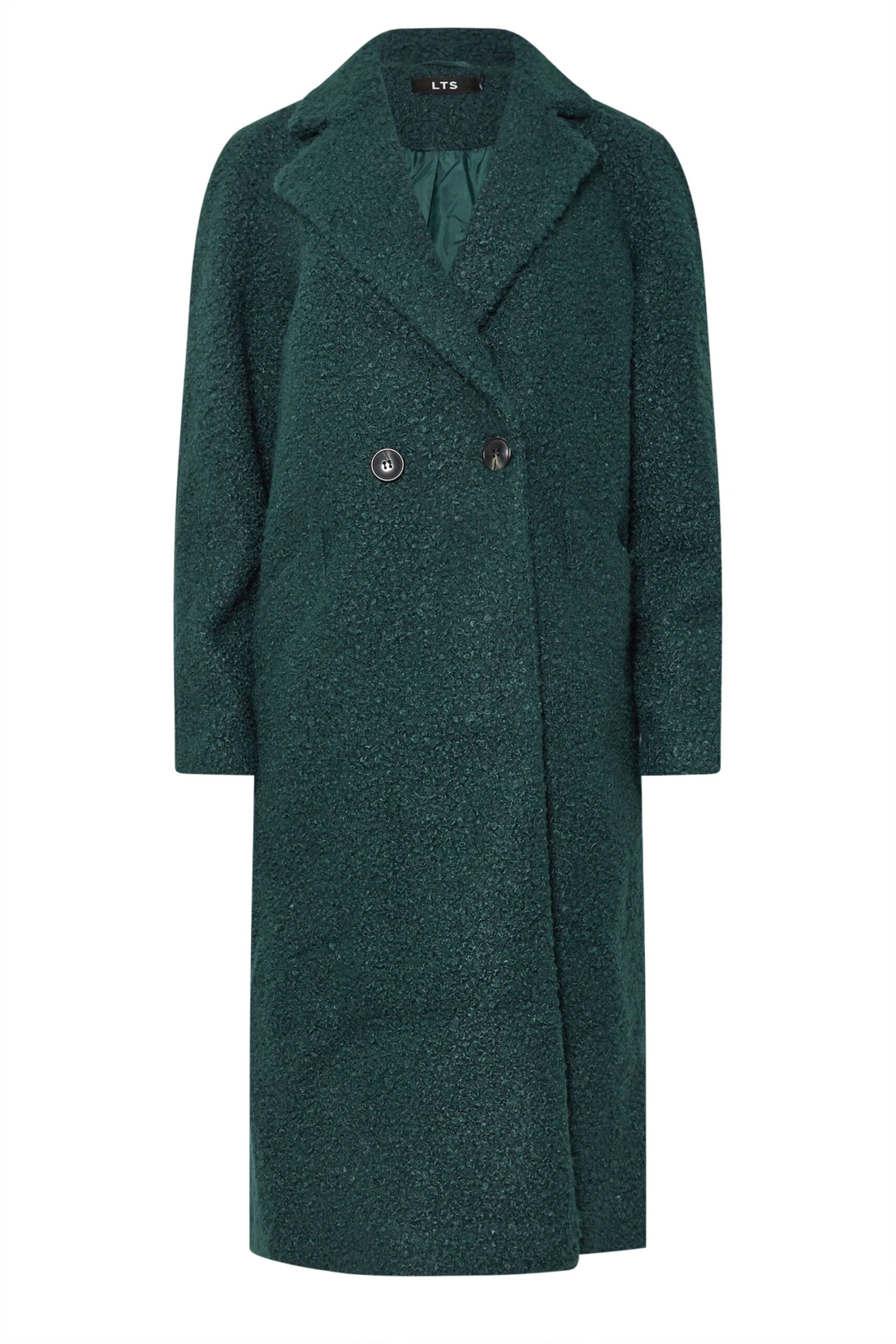 LTS Tall Forest Green Boucle Wrap Midi Coat 7 LTS Tall Forest Green Boucle Wrap Midi Coat – Image 5