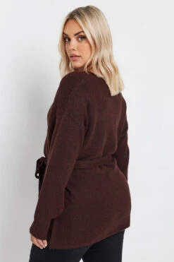 YOURS - Pull Pourpre Mélangé Cache-Coeur En Maille -Evans Boutique 1f7ffd8d 0671 49 280281 C