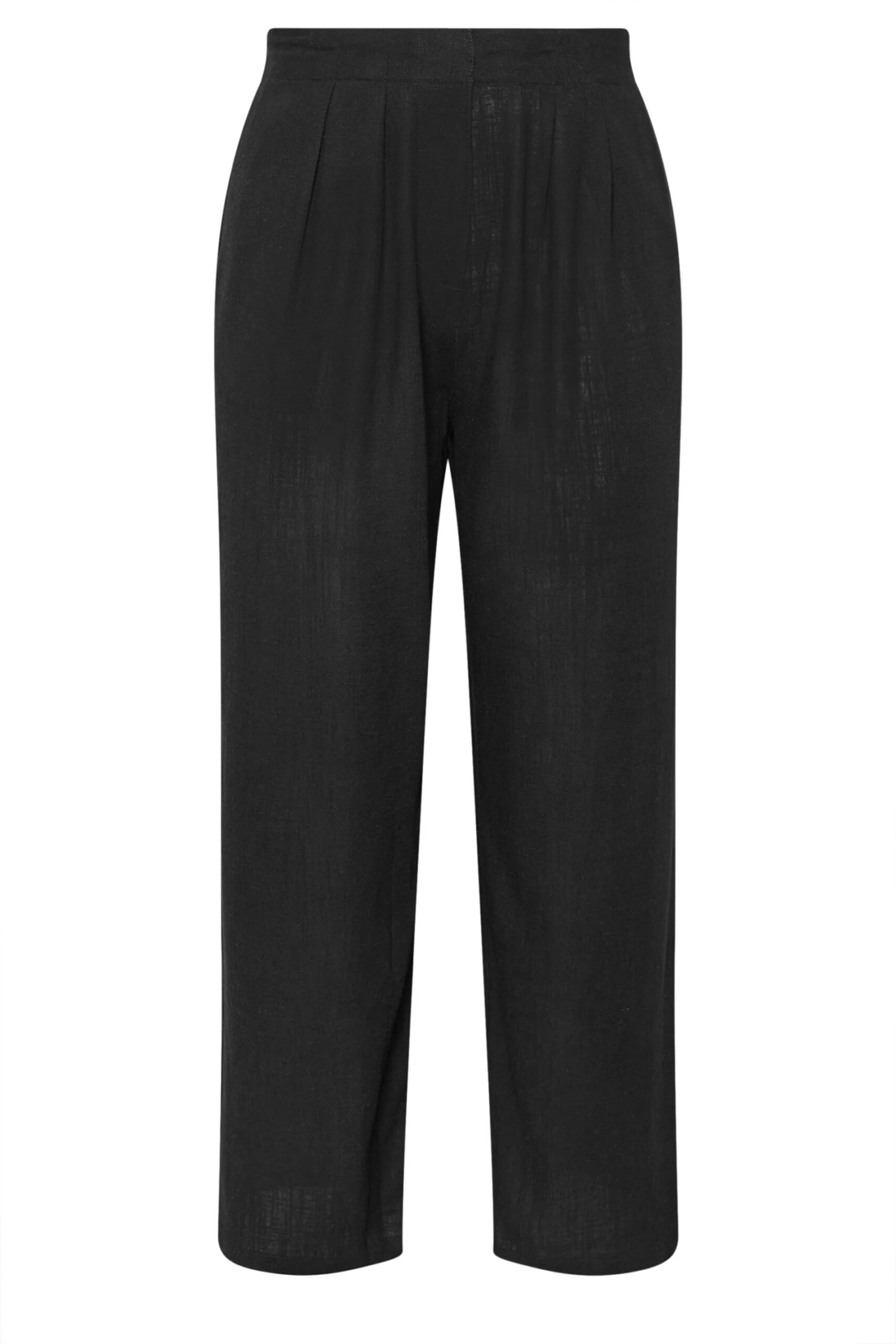 YOURS Curve Pantalon Noir En Lin à Plis Sur Le Devant 8 YOURS Curve Pantalon Noir En Lin à Plis Sur Le Devant – Image 6