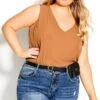 Evans Orange Double Layer Top 2 Evans Orange Double Layer Top -Evans Boutique 203621GINGER 111