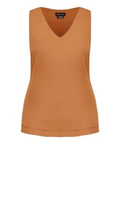 Evans Orange Double Layer Top 14 Evans Orange Double Layer Top -Evans Boutique 203621GINGER 5