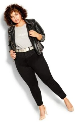 Evans Curve Black Skinny Jeans 13 Evans Curve Black Skinny Jeans -Evans Boutique 205498BLACK 1