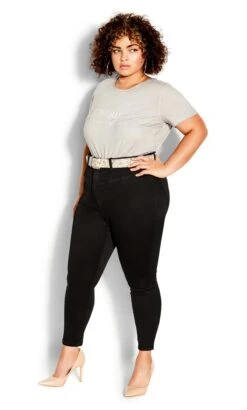 Evans Curve Black Skinny Jeans 14 Evans Curve Black Skinny Jeans -Evans Boutique 205498BLACK 2