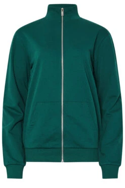 LTS Tall Green Jersey Funnel Zip Sweatshirt 11 LTS Tall Green Jersey Funnel Zip Sweatshirt -Evans Boutique 205adfaf b6da 41 355838 X