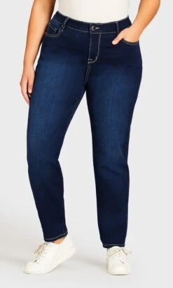 Evans Dark Blue Stitch Detail Skinny Jeans 14 Evans Dark Blue Stitch Detail Skinny Jeans -Evans Boutique 207191AVAVDKWS 2