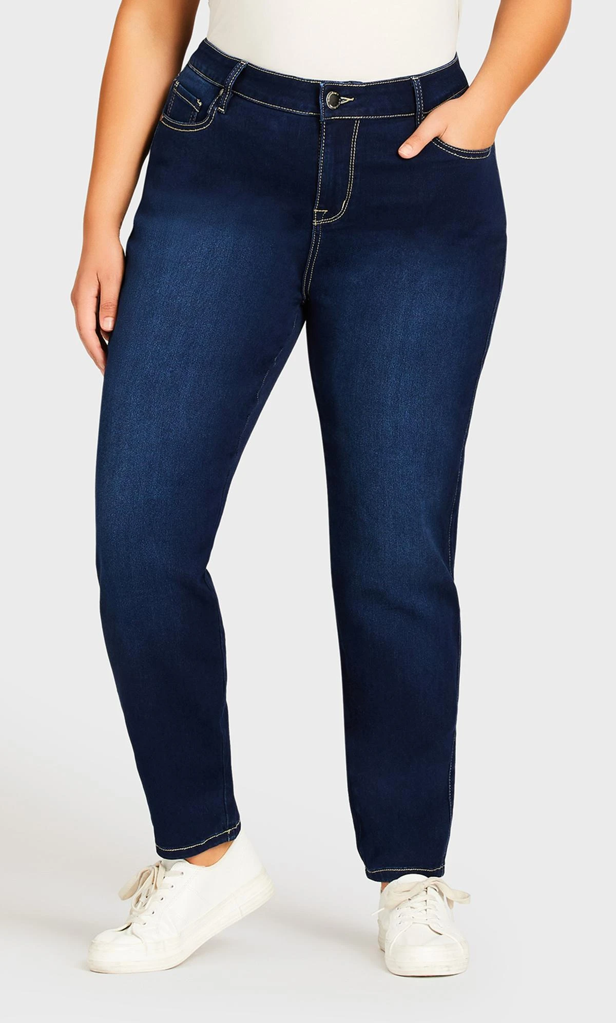 Evans Dark Blue Stitch Detail Skinny Jeans 6 Evans Dark Blue Stitch Detail Skinny Jeans – Image 4