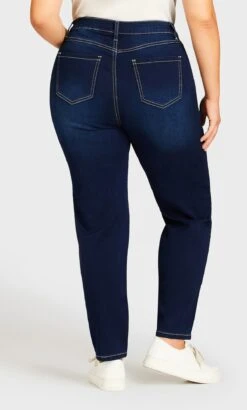 Evans Dark Blue Stitch Detail Skinny Jeans 16 Evans Dark Blue Stitch Detail Skinny Jeans -Evans Boutique 207191AVAVDKWS 4