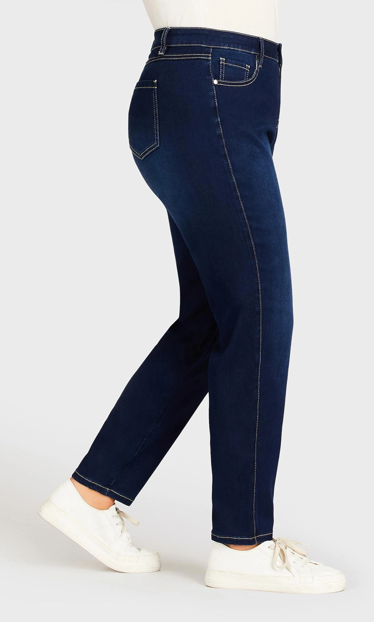 Evans Dark Blue Stitch Detail Skinny Jeans 9 Evans Dark Blue Stitch Detail Skinny Jeans – Image 7