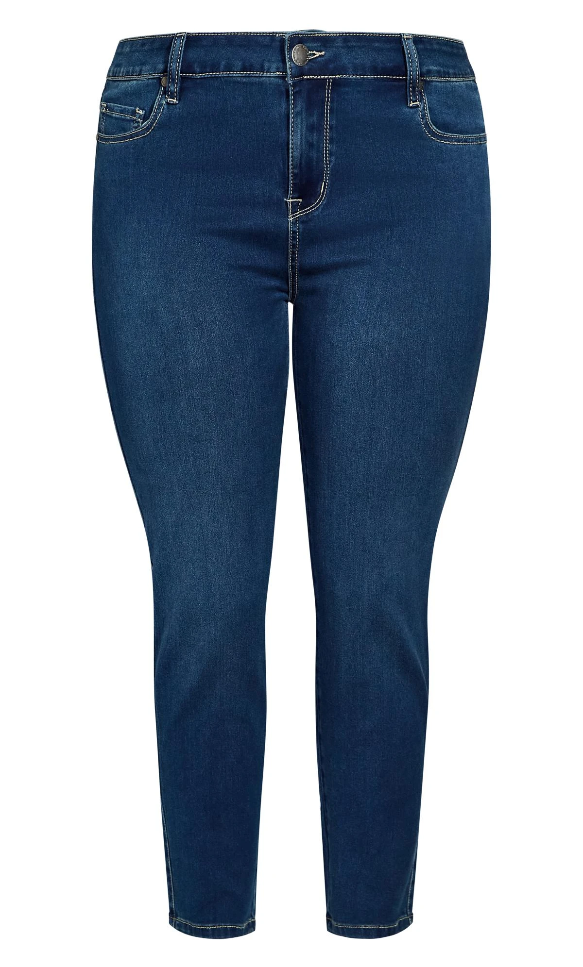 Evans Dark Blue Stitch Detail Skinny Jeans 10 Evans Dark Blue Stitch Detail Skinny Jeans – Image 8