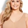 Evans Neutral Brown Comfort Cotton Non-Wired Front Fastening Bra -Evans Boutique 208766NATURAL 1
