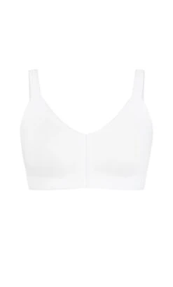 Evans White Comfort Cotton Non-Wired Front Fastening Bra -Evans Boutique 208766WHITE 3