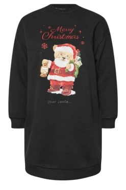 YOURS - Robe-Sweatshirt Noire 'Merry Christmas' Peluche 12 YOURS - Robe-Sweatshirt Noire 'Merry Christmas' Peluche -Evans Boutique 20ed4b8f 2968 45 303826 X