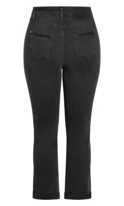 Evans Black Washed Girlfriend Jeans 14 Evans Black Washed Girlfriend Jeans -Evans Boutique 211468BLACK 4